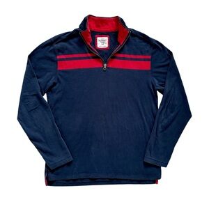 Y2K Old Navy Quarter Zip Colourblock Long Sleeve Shirt Blue Red